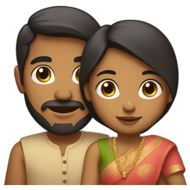 Indian couple with one month old  emoji