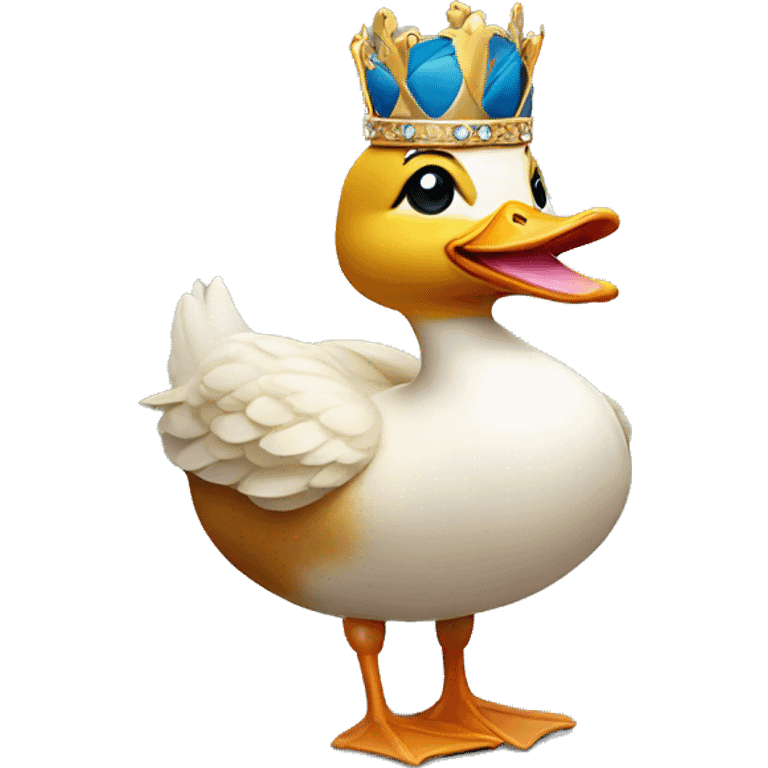 Duck wearing a crown emoji