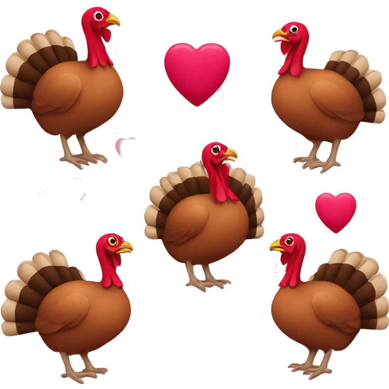 Turkey and hearts emoji