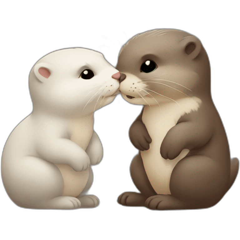 otter kiss rabbit emoji