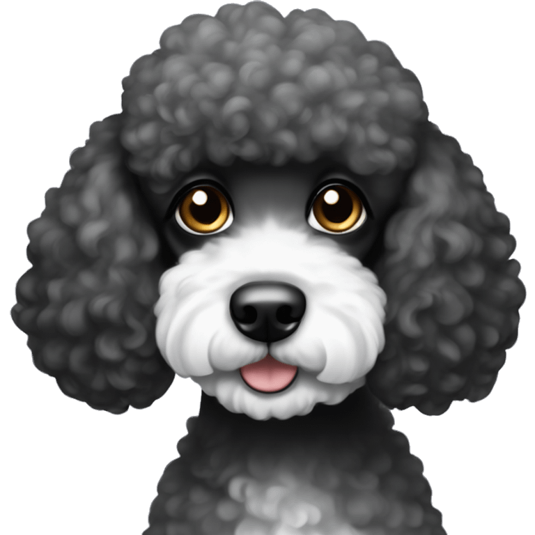 half Black and white ear poodle emoji