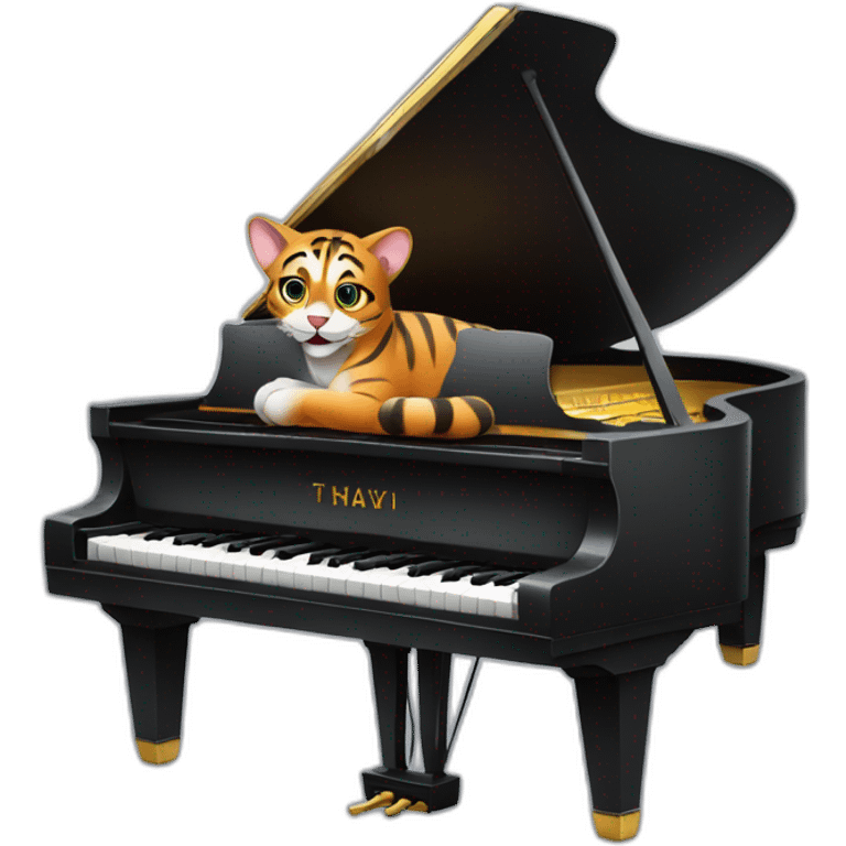 Bengal car playng piano emoji