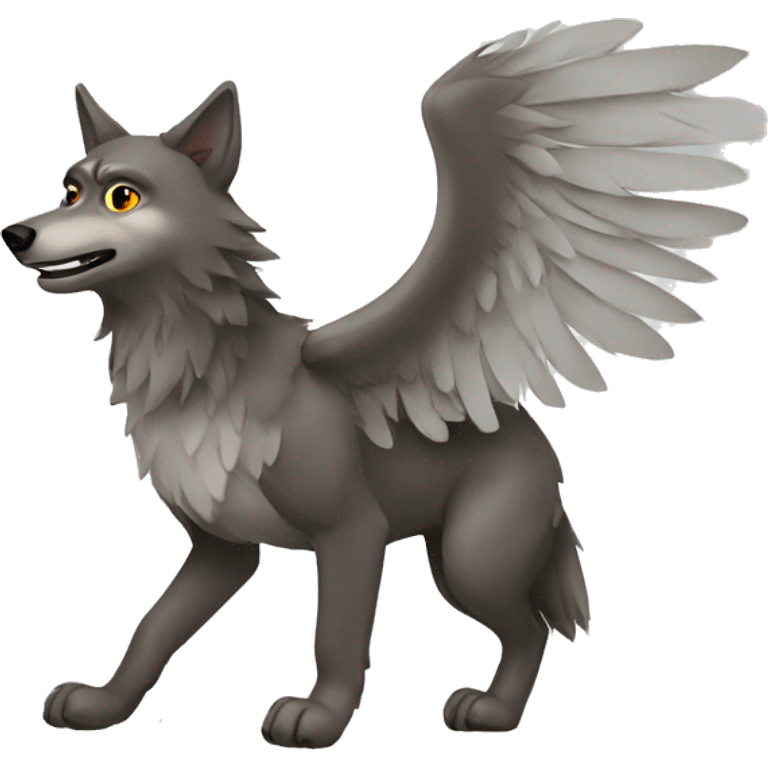 Wolf with wings emoji