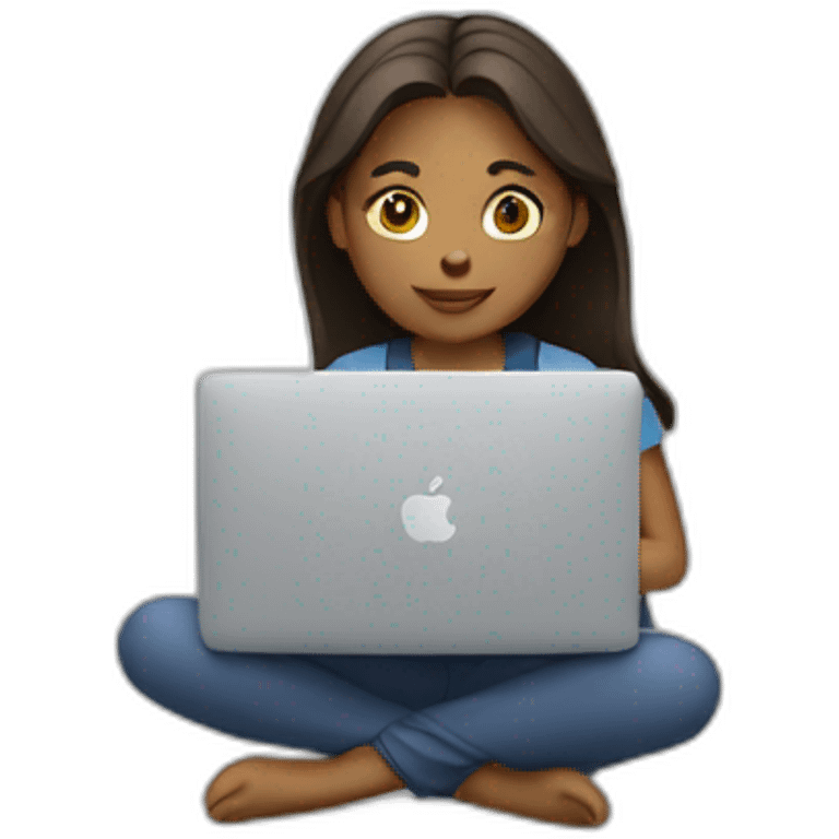 woman working on macbook laptop emoji