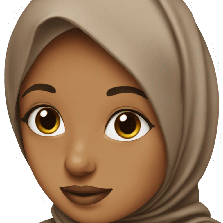 brown hijabi with makeup emoji