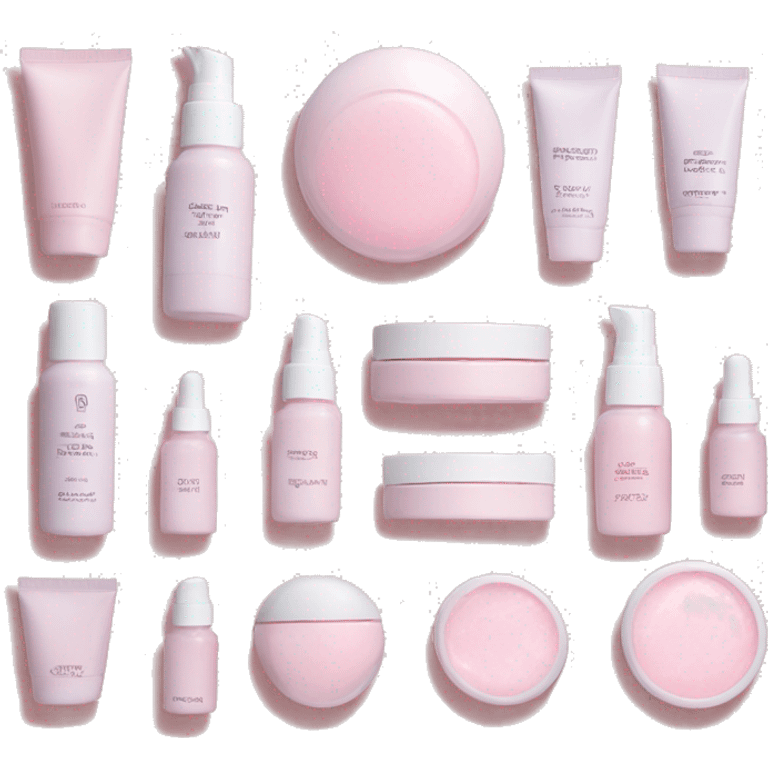 pastel pink skincare set emoji