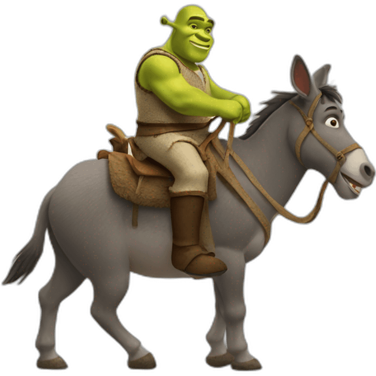 Shrek riding donkey emoji