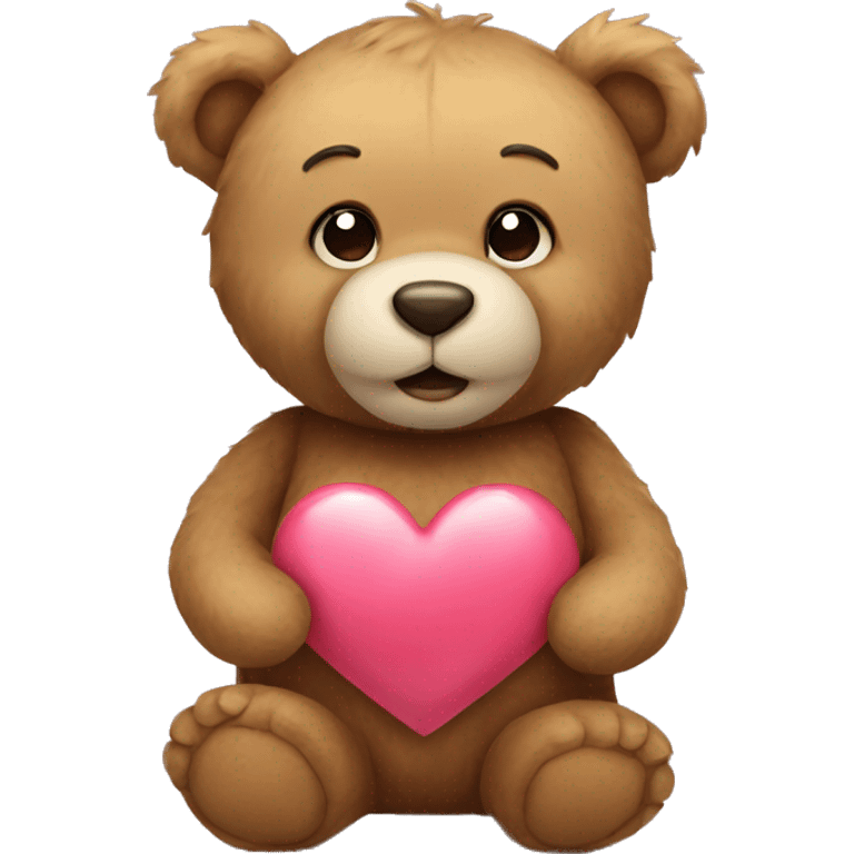 Teddy bear with heart emoji