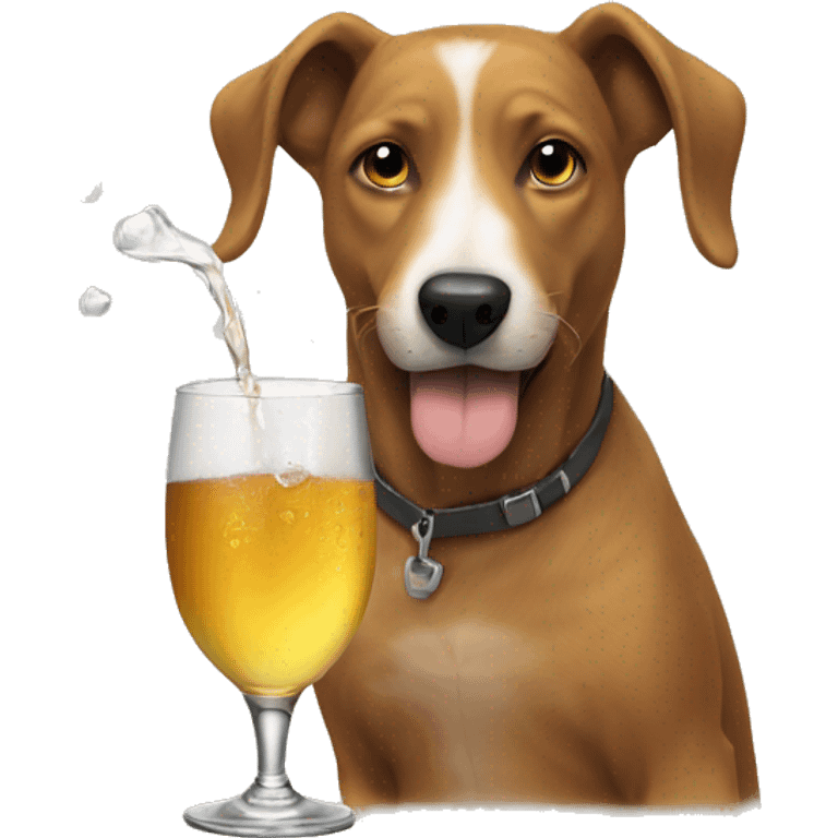 Dog drinking wayer emoji