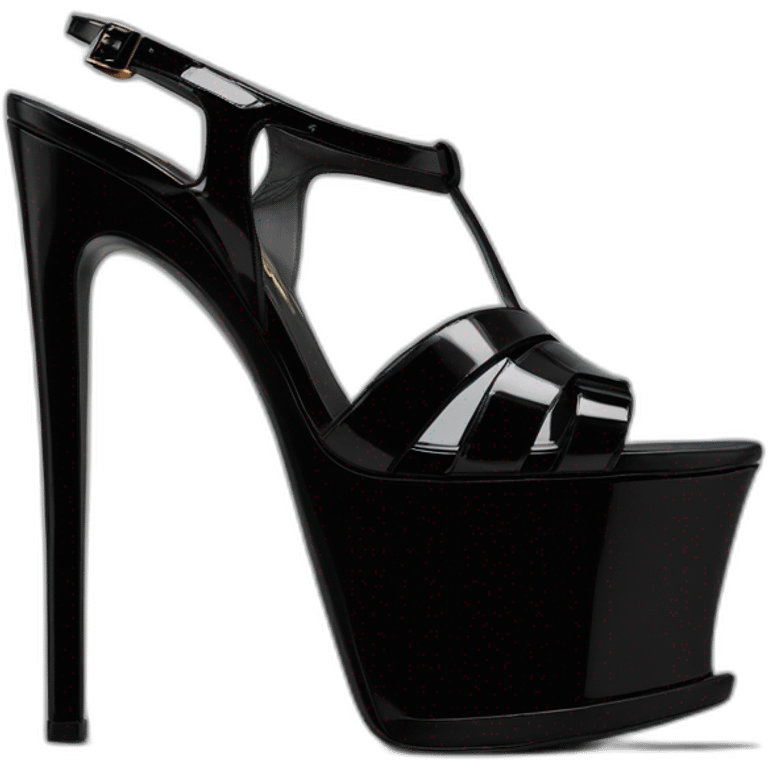 Ysl TRIBUTE PLATFORM SANDAL black PATENT LEATHER emoji