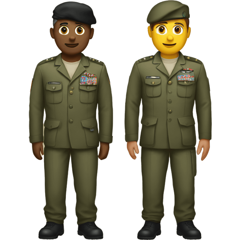 4 army people standing next to eachother emoji