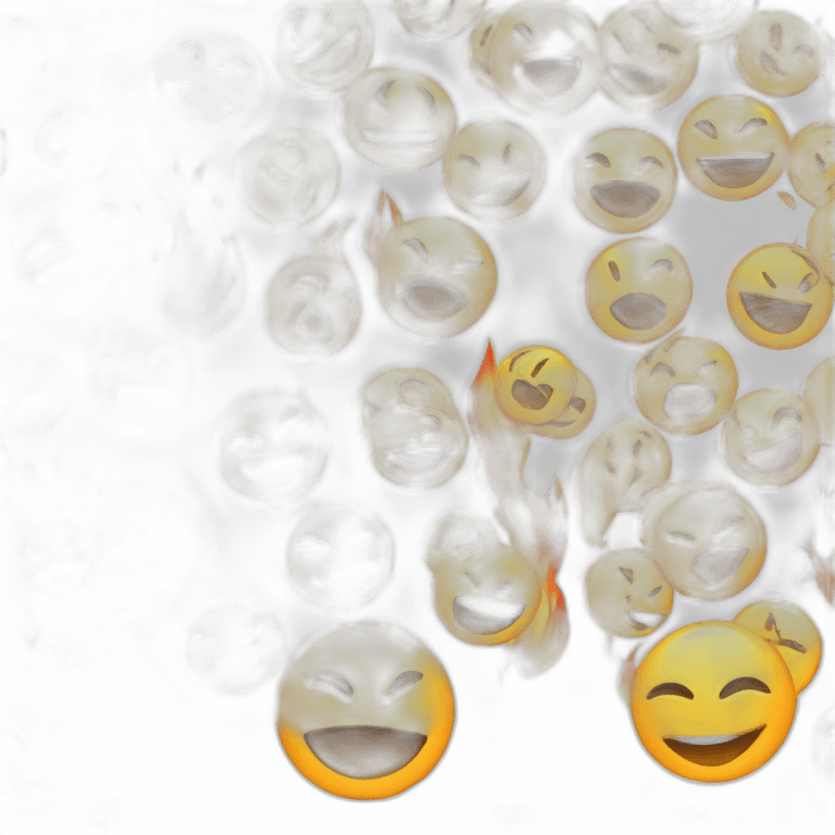 Smiley avec des flammes qui sort des yeux emoji