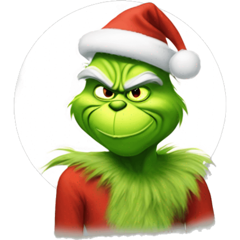 Grinch with Christmas tree emoji