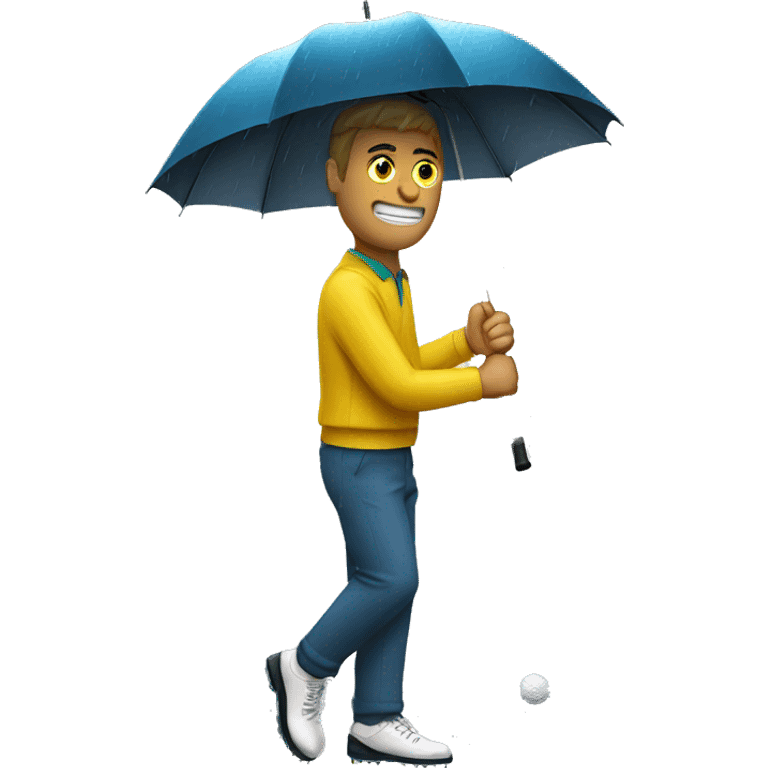 Golf in the rain emoji