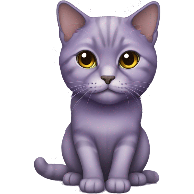 Scottish cat of purple color lop-eared emoji