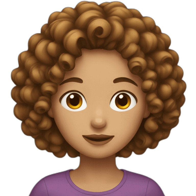 Girl with brown curly hair emoji