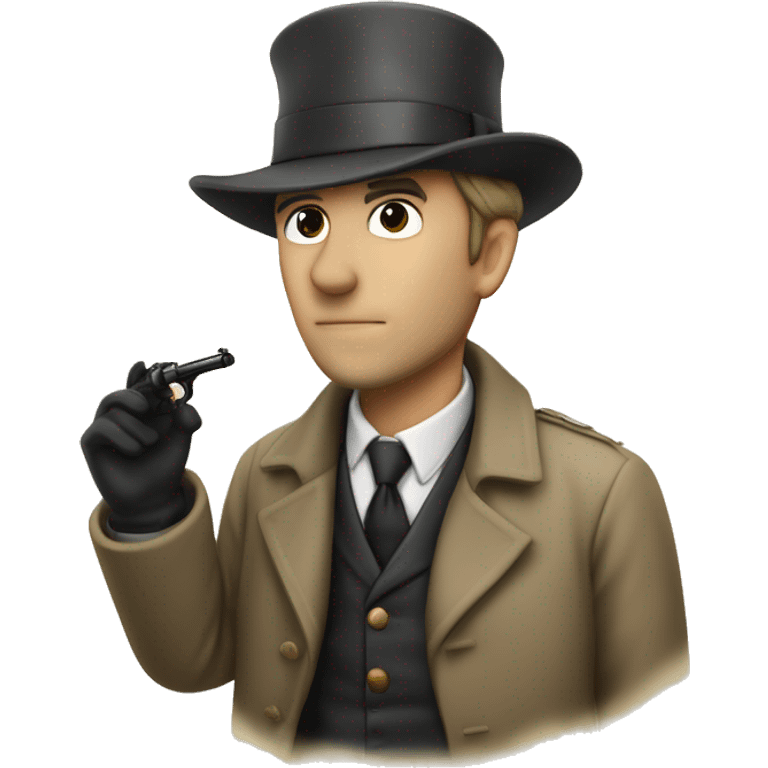 detective provado en 1800 en inglaterra fumando pipa emoji