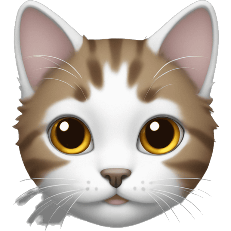 fluffy white and brown cat grey emoji