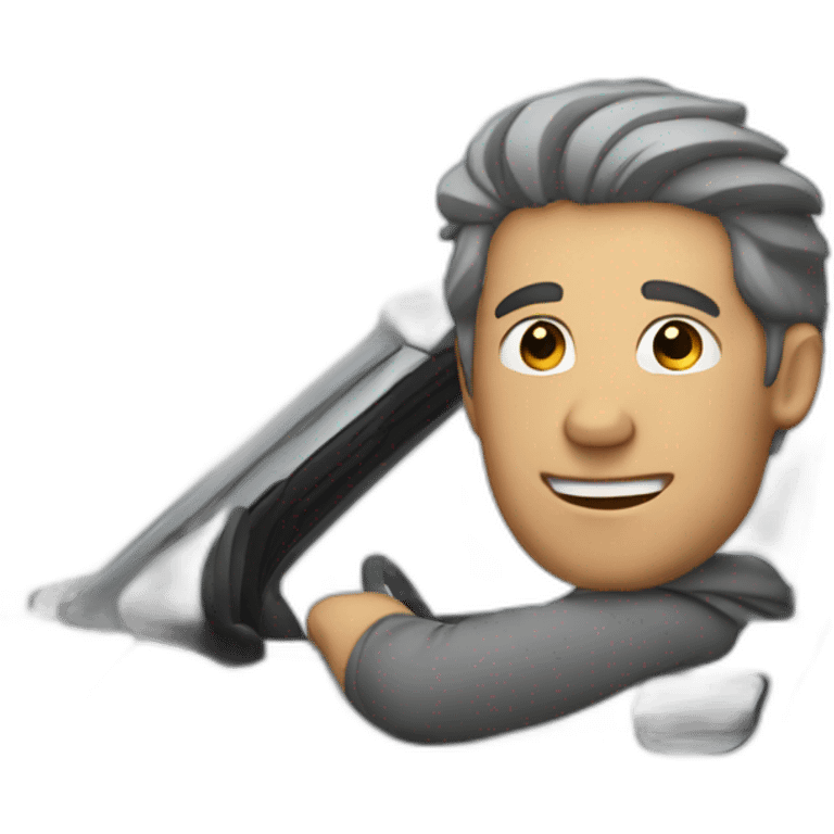 Guy in grey car emoji