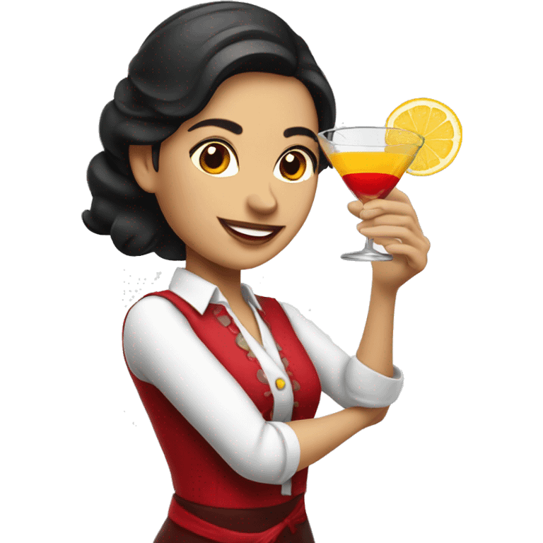 Spanish waiter woman with cocktails  emoji