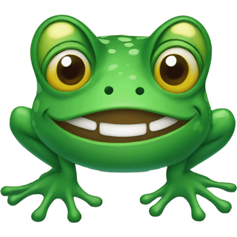 Celebrating frog emoji