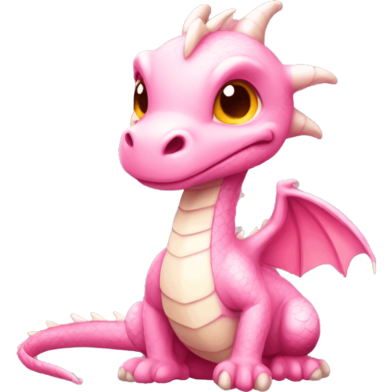 Cute light pink dragon emoji