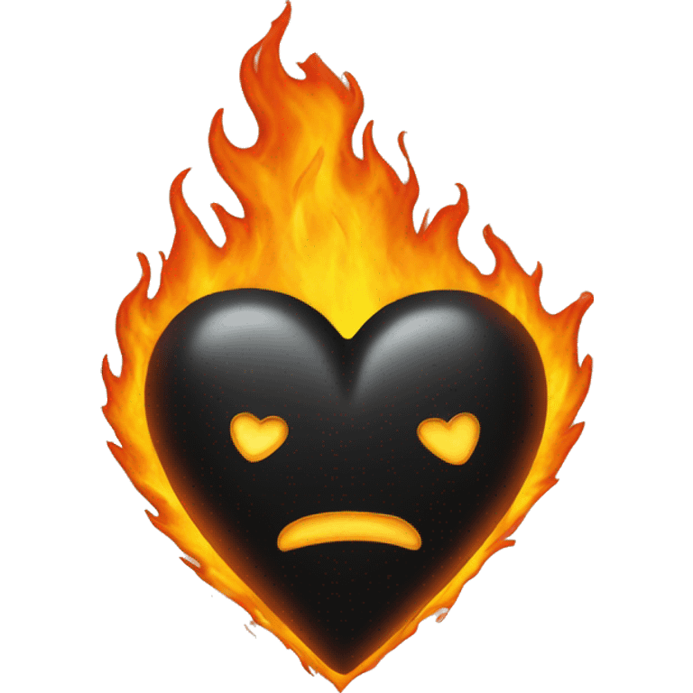 Black heart on fire emoji