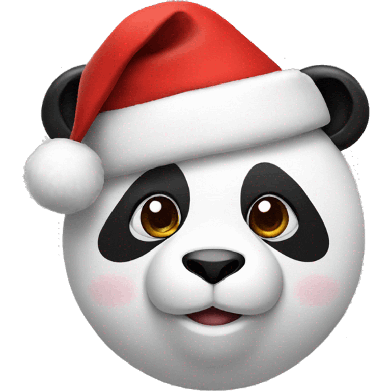 Panda with Christmas hat emoji