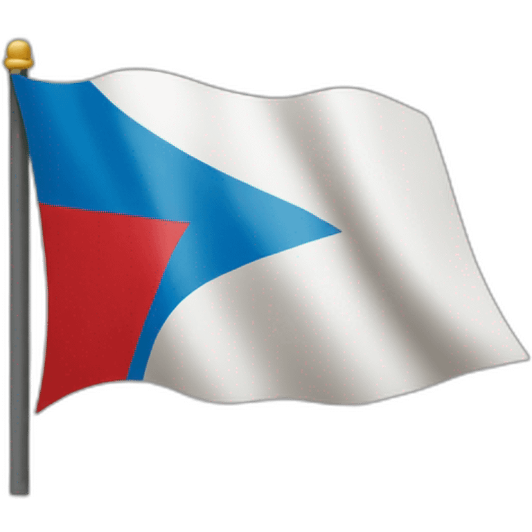 Yemen flag with blue triangle on the left and red star emoji