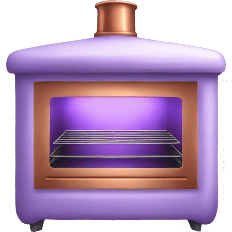 Realistic lavender and copper oven. emoji