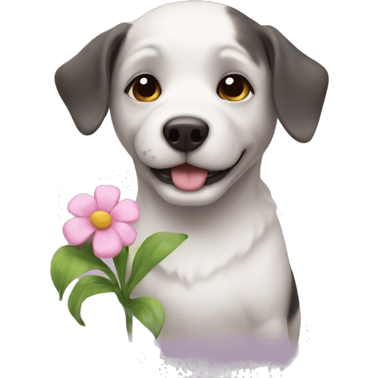 dog with flower  emoji