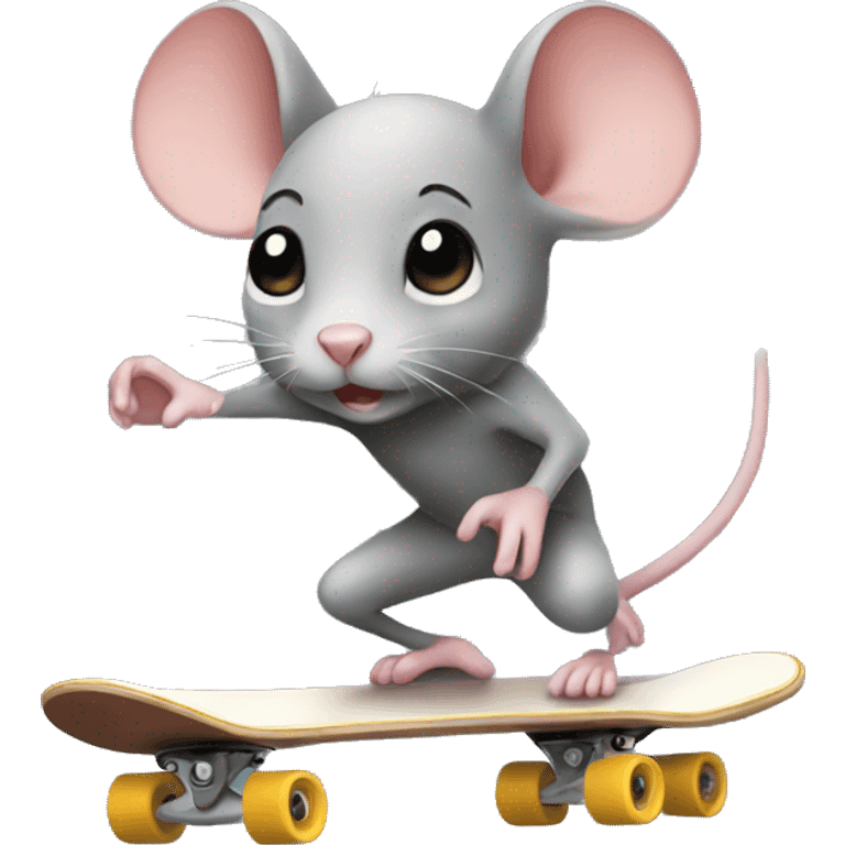 Mouse on Skateboard emoji