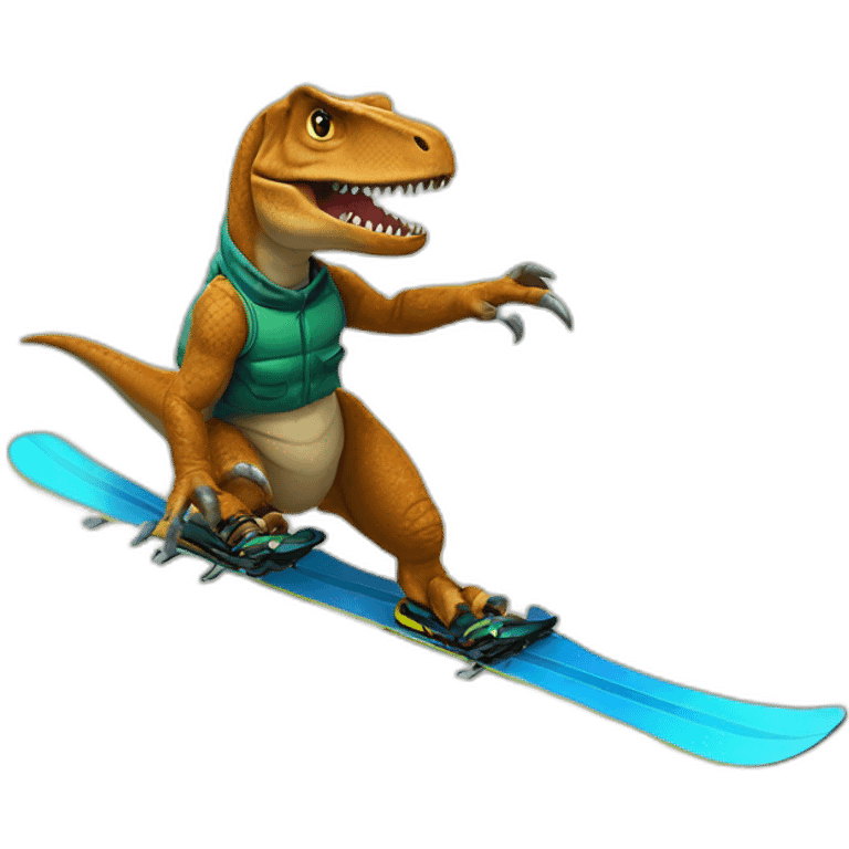 T-Rex skis emoji