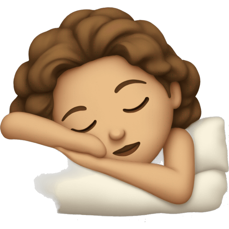 Lady with brown hair sleeping  emoji