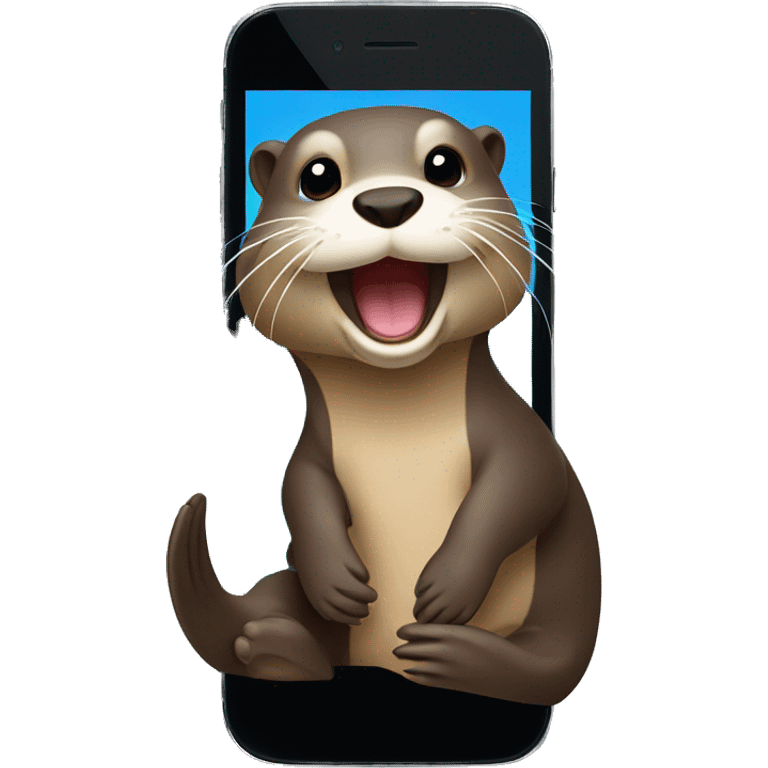 Otter on Cell Phone  emoji