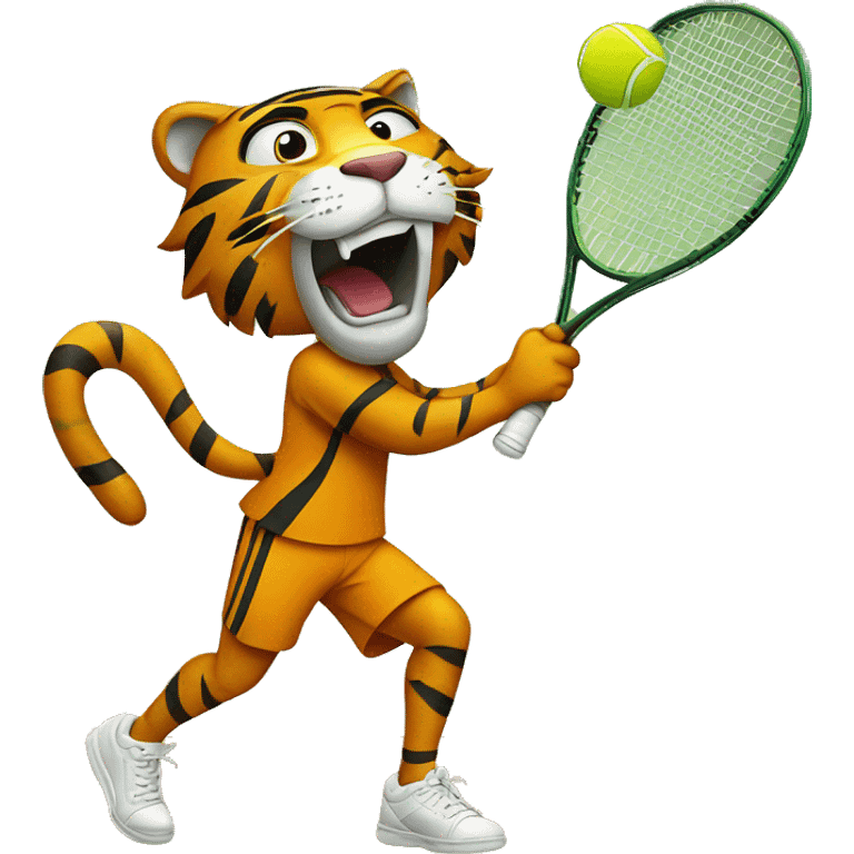 Tiger playing tennis emoji