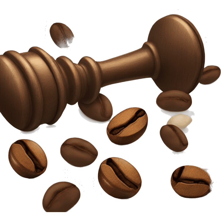 Gavel with coffee bean emoji