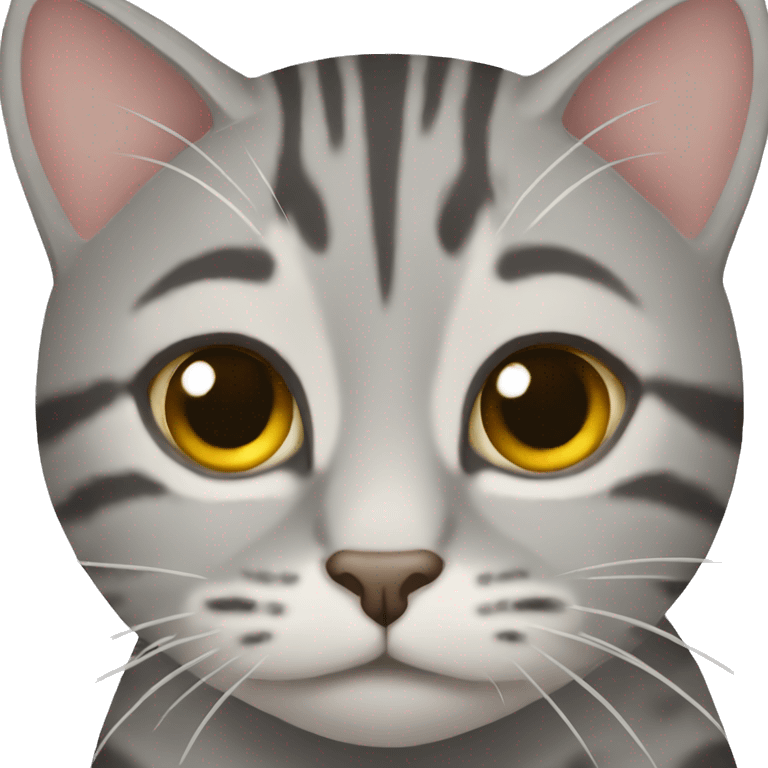 Grey tabby cat face emoji