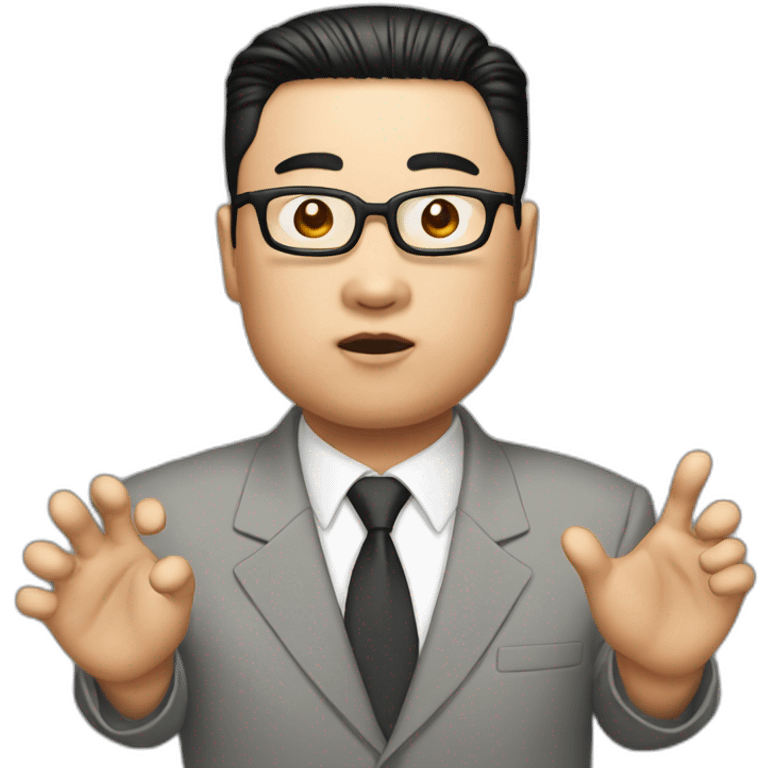 Kim jun un with red button emoji