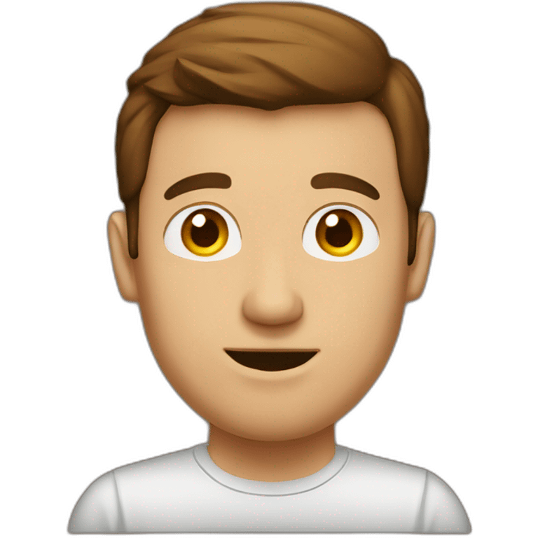 a guy with brown hair behind a laptop emoji