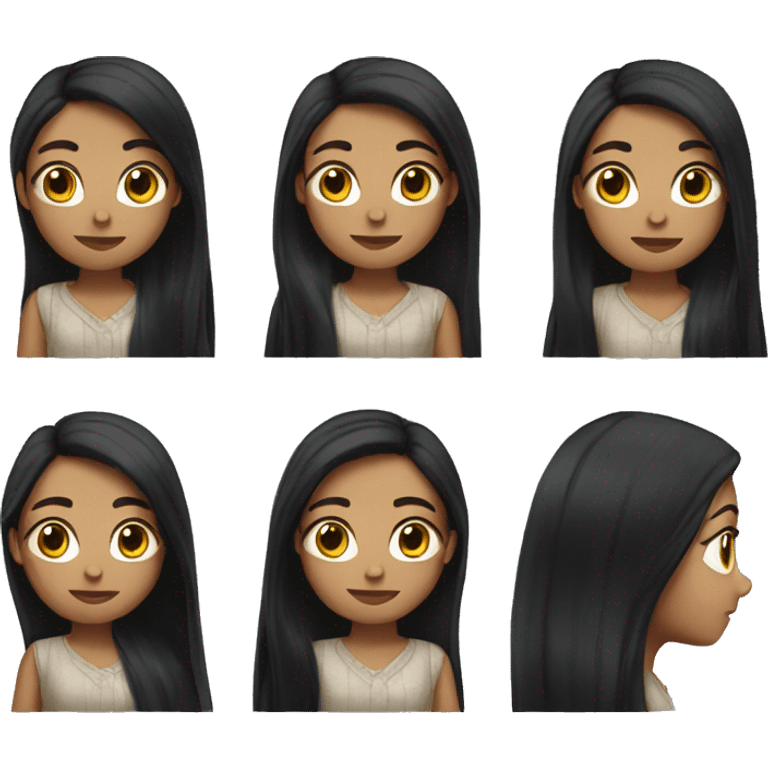 girl with long black hair emoji