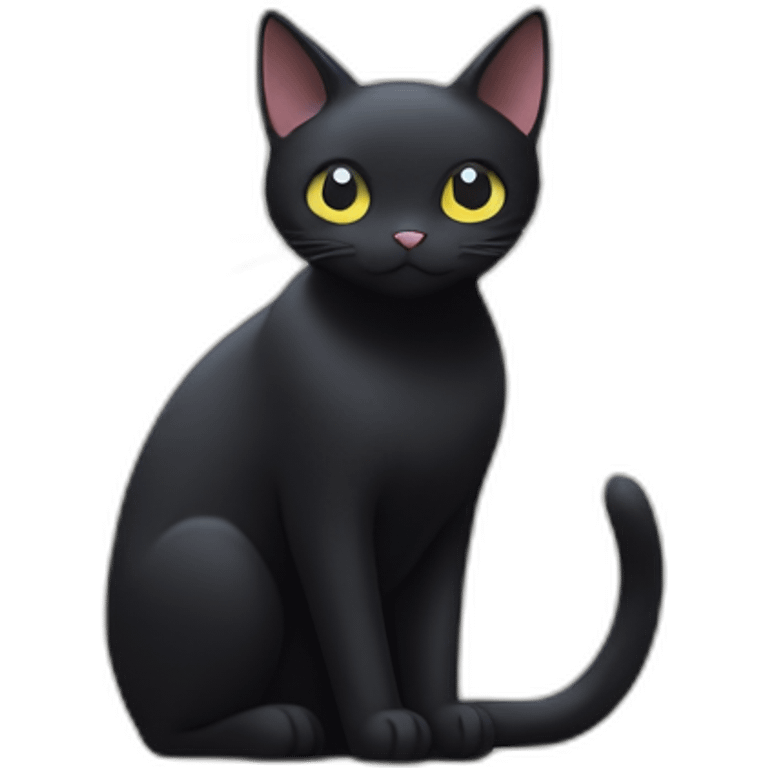 Studio Ghibli’s jiji the black cat with a small white mustache emoji