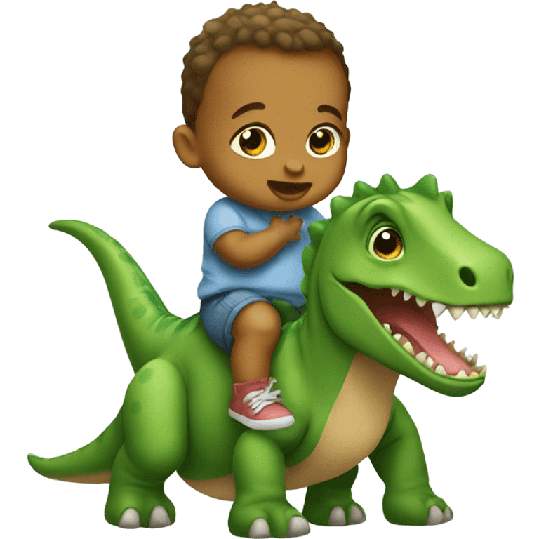 Baby on a dinosaur  emoji