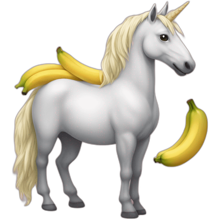 une licorne qui mange des banannes emoji