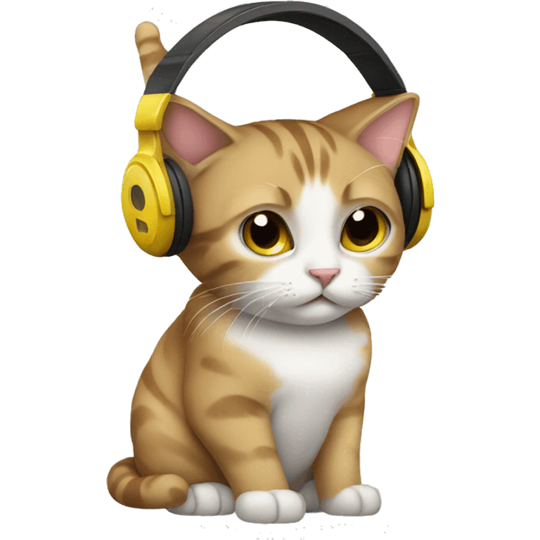 Cat with headphones emoji