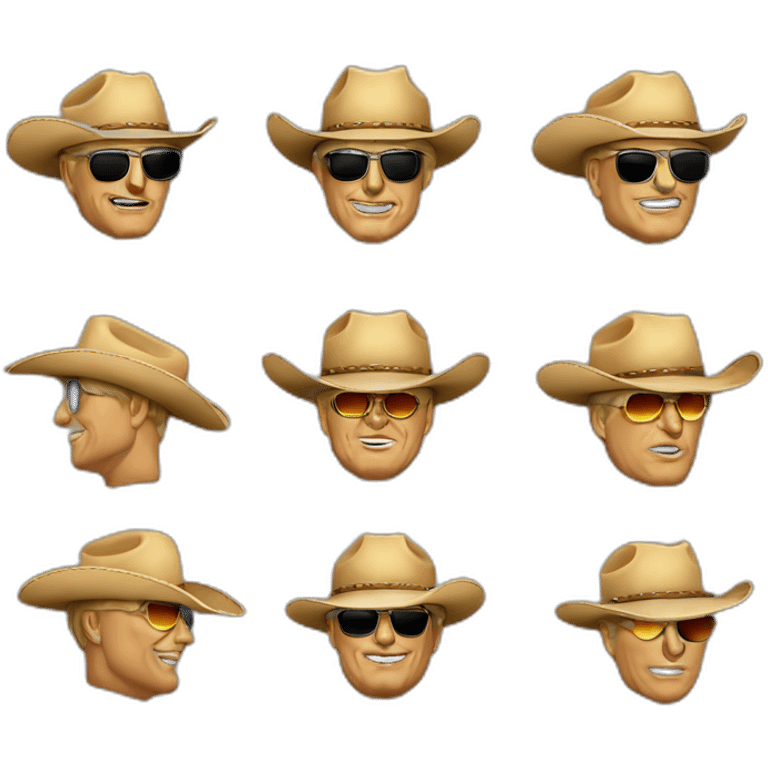 Trump con occhiali da sole e cappello cowboy emoji