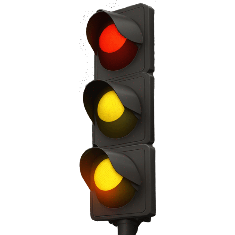 a red/yellow traffic light with yellow lit emoji