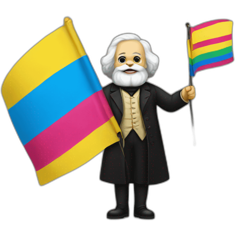 karl marx holding a pansexual flag emoji