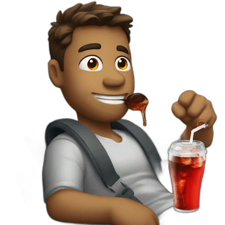 guy drinking cola in car emoji