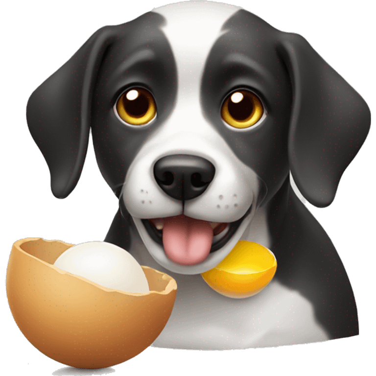 dog eating eggs emoji